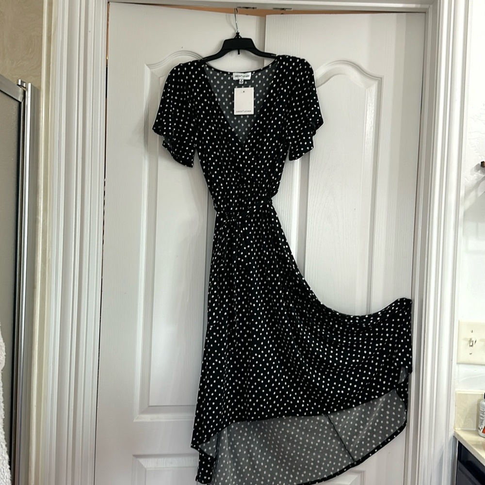 Faux Wrap Hi/lo dress